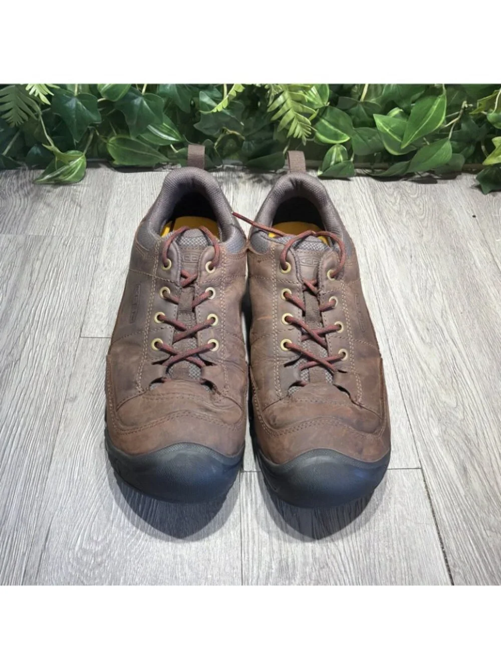 KEEN Targhee III Oxford Hiking Shoes Mens 11.5 WIDE EU 45 Brown Leather Trail